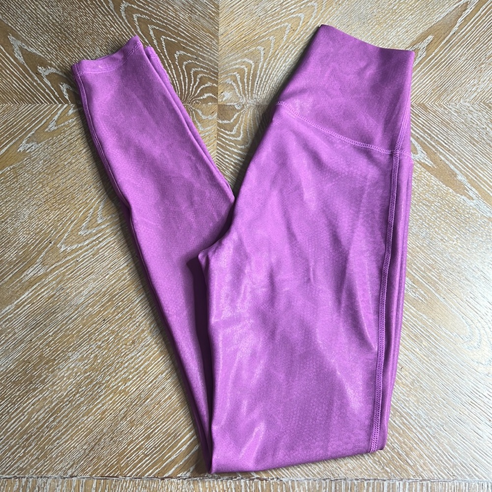 ELECTRIC YOGA Purple Python Embossed Faux Leather Leggings XS - Picture 9 of 15